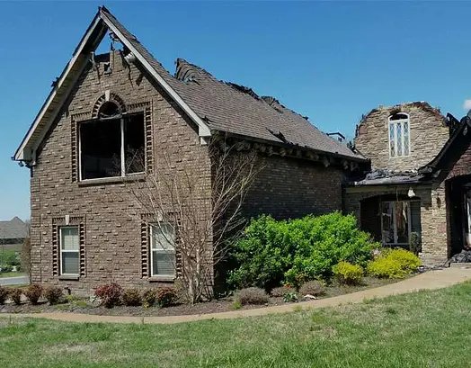 fire damaged home