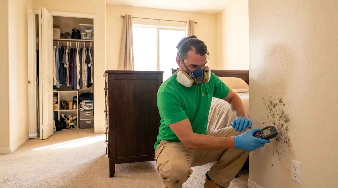 Mold behind furniture in Rancho Bernardo
