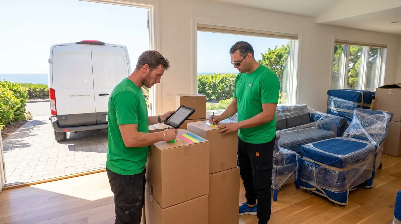Labeling moving boxes in Encinitas